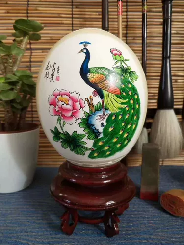Сделанные подарки для резьбы с яйцами из страуса, картины картины ручной картины с яичной скорлупой верблюжь