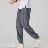 Тонкие шелковые осенние штаны, из хлопка и льна