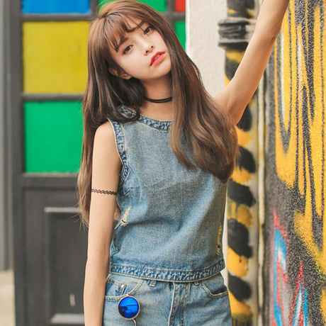 【牛仔背心】_破洞背心图片_牛仔破洞背心价格_搭配分享 - 爱逛街