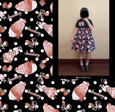 taobao agent Strawberry, genuine skirt, cloth, handmade, Lolita style, children's clothing