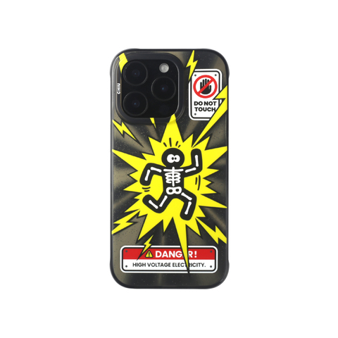 ChiuOriginal Funny Dark Hazard Skeleton Illustration Silicone Bumper – Pro/Plus/Max/Air – 17, 16, 15, 14, 13, 12 iPhone Case