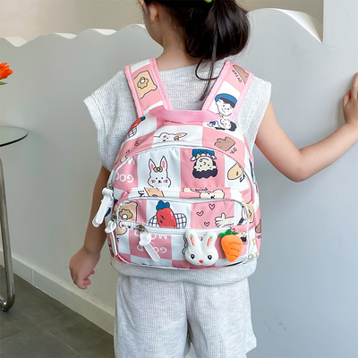 taobao agent Children's school bag for boys, backpack, shoulder bag, cute rabbit, one-shoulder bag