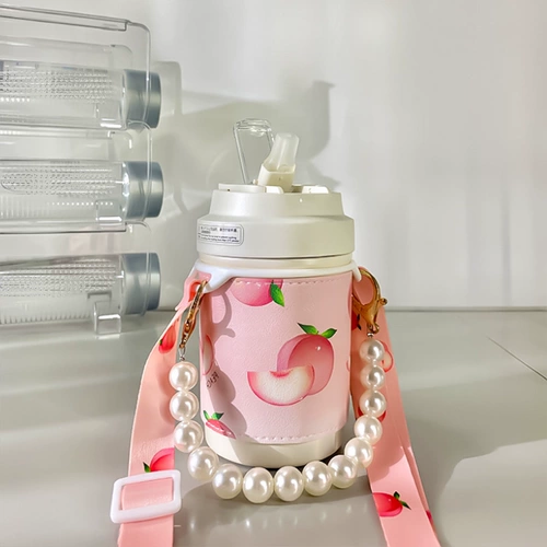 Трубочка, стакан для школьников, высококачественный браслет из жемчуга, кофейные духи со стаканом