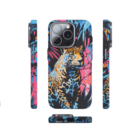 Urban Blue-Eyed Cat Feather Portrait iPhone Case