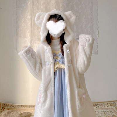 taobao agent Demi-season warm velvet Japanese cute down jacket