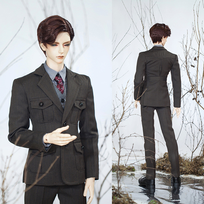 taobao agent BJD baby clothing vendor customized uncle dark coffee color retro hunting suit