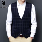 Playboy, мужской шерстяной жилет, нарукавники без рукавов, удерживающий тепло трикотажный свитер