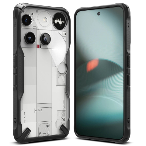 Ringke Clear/Camo INothing Phone 3, 3a, 3a Pro Transparent & Black Bumper, Textured Grip Nothing Phone Case