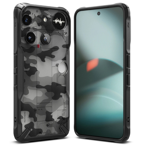 Ringke Clear/Camo INothing Phone 3, 3a, 3a Pro Transparent & Black Bumper, Textured Grip Nothing Phone Case