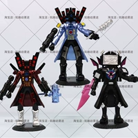 L46 [Большой фиолетовый телевизор с ножом и синий молоток+волчья зубы синий звук] 3 куклы