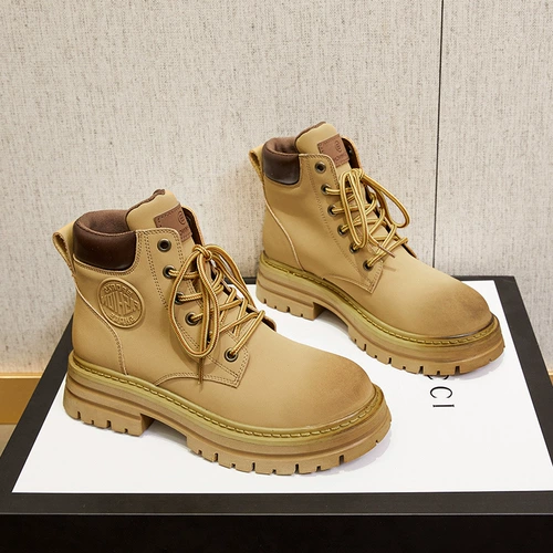 Martens, Ding Boots, классические ботинки на платформе, высокие универсальные короткие сапоги, 2022, из натуральной кожи