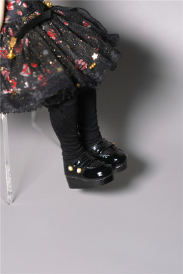 taobao agent [Kaka Planet] BJD baby shoes loose cake bottom patent leather double buckle pearl buckle small leather shoes