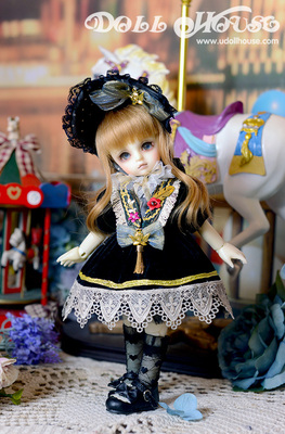 taobao agent [170918] 6 points BJD set skirt star velvet black Shanghai physical store