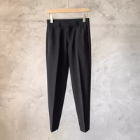 B11 Черные укороченные брюки (лето в шелке)