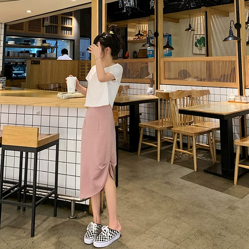 Сумка для бедер Halonini Hip High -Waist Satin Feel -это универсальная и тонкая щепотка, нерегулярная юбка средней длины