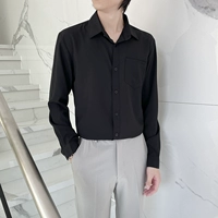 Черная длинная рубашка Y31