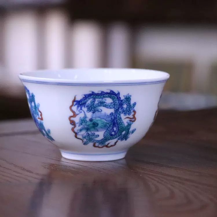 明宣德青花斗彩手绘鱼藻纹大碗古董古玩陶瓷器仿古老货收藏品摆件-Taobao