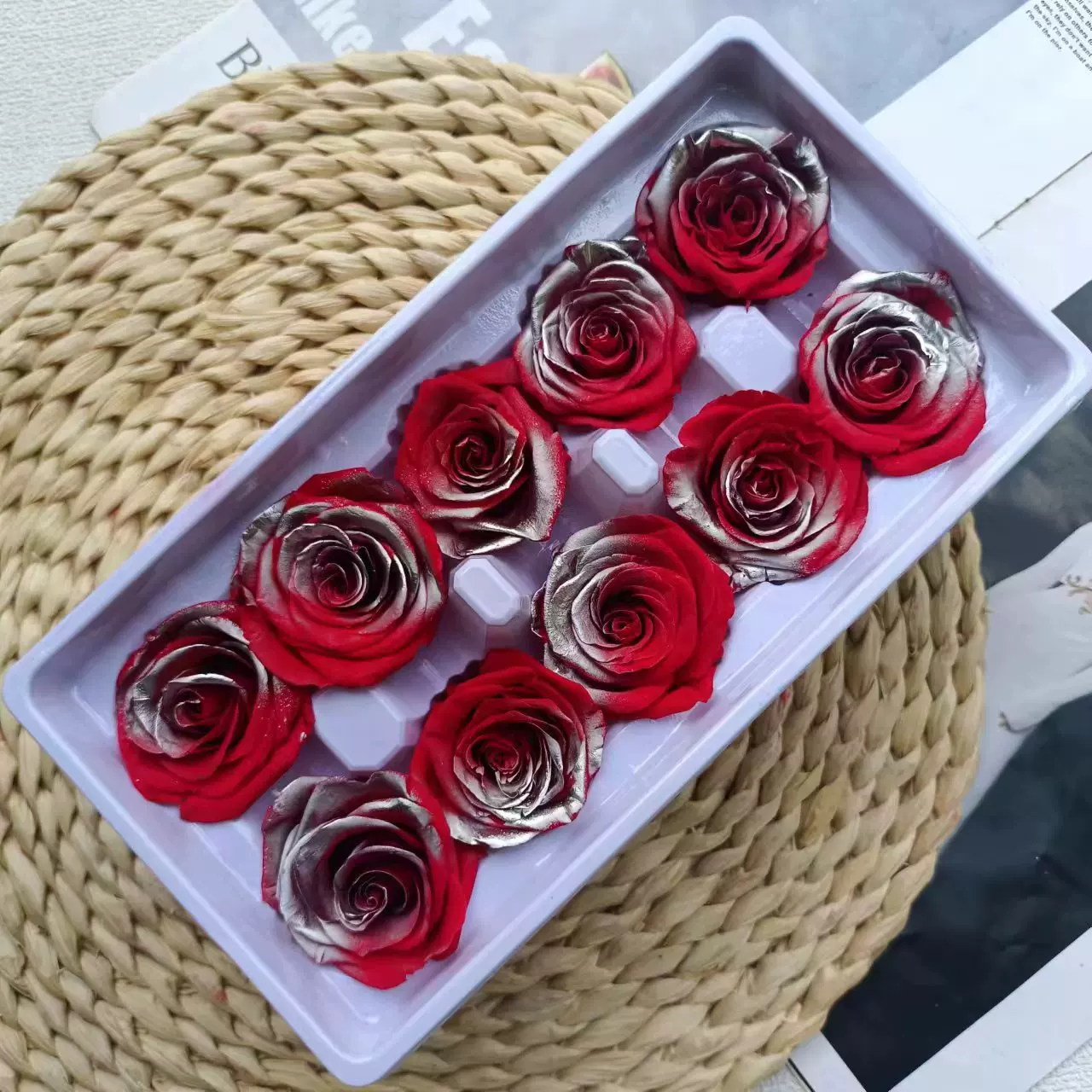 Иммортальная/бессмертная цветочная Diy материал роза B-уровня real flower засушенные цветы высококлассный ручной букет капучино набор целая коробка