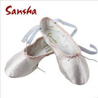 Подлинная Франция Санша Балетная Танцевальная тренировка Двух -мягкая туфли британская атласная кошачья кошачья туфли № 3s