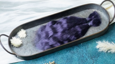 taobao agent [Spot] Dark purple BJD/Little Bama Sea Sea Sea Sea Sea Sea Dyeing Mao Russia imported Angola wool