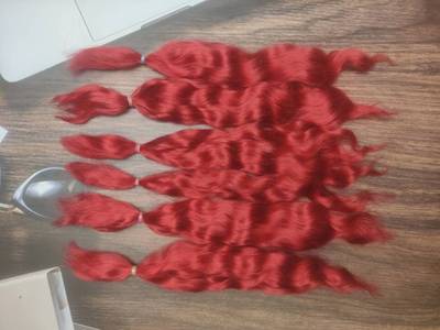taobao agent [Spot] Red BJD/Little Bama Sea Sea Sea Sea Sea Sea Sea Sea Chromato scalp combed Russia imported wool wigs