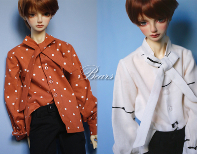 taobao agent ◆ Bears ◆ BJD baby clothing A288 collar ribbon can be knotted shirt 2 color 1/4 & 1/3 & uncle