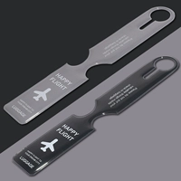 Самолет, черная багажная бирка, 2 шт