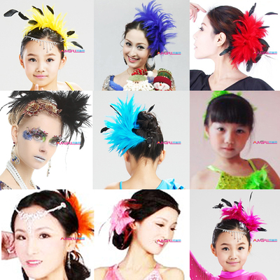 taobao agent Latin dance feather head jewelry head flower head flower adult children's dance stage performance