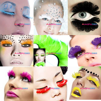 taobao agent 2 Give 1 Peacock Dance National Stage Performing Detective Fatant Pseudo -eyelashes Black Red, White Green Blue Powder, yellow orange