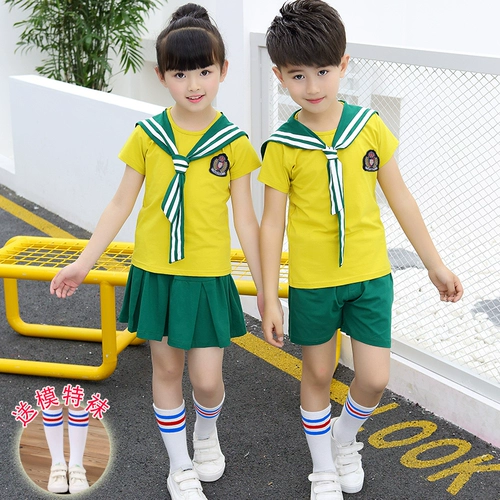 Хлопковая летняя одежда для детского сада, детский летний комплект, форма для школьников