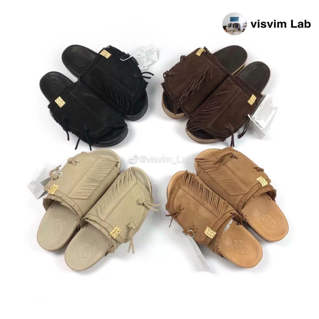 现货』visvim CHRISTO SHAMAN-FOLK 20SS 流苏面包拖鞋-Taobao