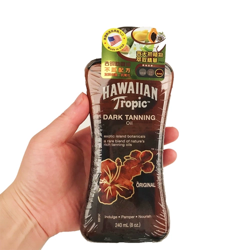 Бесплатная доставка Hawaiian Ropic Hawaii Deep Bronze Bronze Black Moil/Nigga Масло/Помогите черное масляное солнцезащитное отделение SPF0