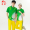 绿色T恤+黄色裤子
