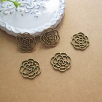 Бронзовый цвет один 20 -миллиметровый полые маленькие розы 1 (сделайте 7 выстрелов 10)