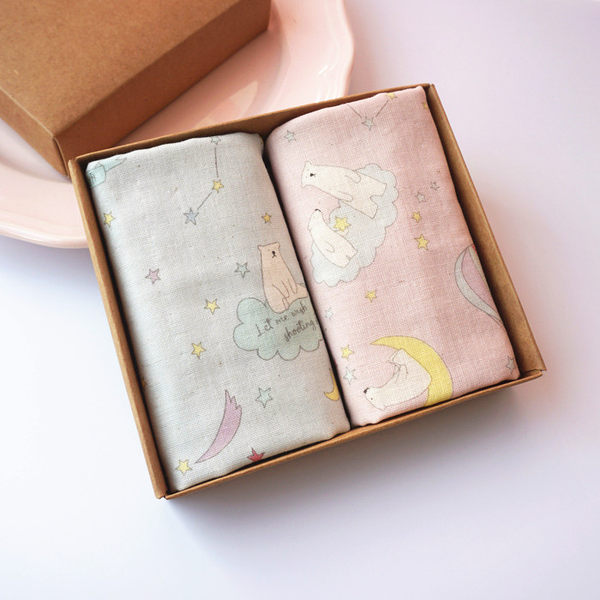 Японский детский мультяшный милый хлопковый мягкий защитный амулет, двухэтажный марлевый носовой платок для девочек, слюнявчик