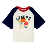 Детская футболка, летняя одежда для отдыха, мультяшный хлопковый топ, короткий рукав, подходит для подростков, детская одежда