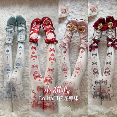 taobao agent Xiaotianxin Lo socks multi -color lolita versatile redmaria red Mary home original printed pantyhose