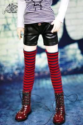 taobao agent M3 BJD baby coat all sizes of black and red stripes over knee socks