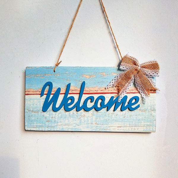 Welcome средиземноморье ретро декоративный дверь Карта работать список Знак магазина творческий деревянный добро пожаловать Карта брелок