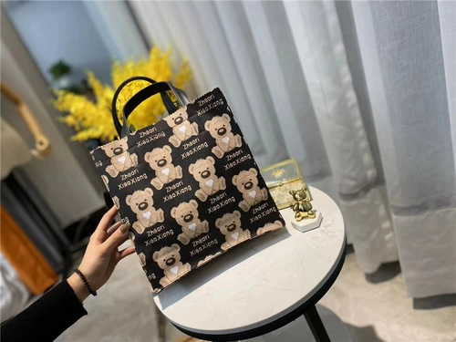 Вместительная и большая сумка, портфель, ланч-бокс, с медвежатами, в корейском стиле, в западном стиле