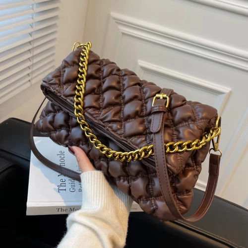 Вместительная и большая демисезонная сумка на одно плечо с ромбовидным узором, сумка через плечо, коллекция 2021