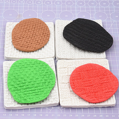 taobao agent Ultra -light sticky clay soft pottery mud DIY clothing baking cake tool sweater wire knitted texture silicone mold