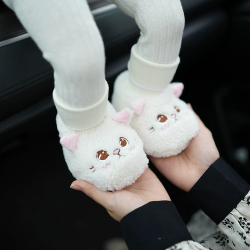 Демисезонная детская нескользящая обувь для раннего возраста, флисовые туфли подходит для мужчин и женщин для девочек, 12 мес., мягкая подошва