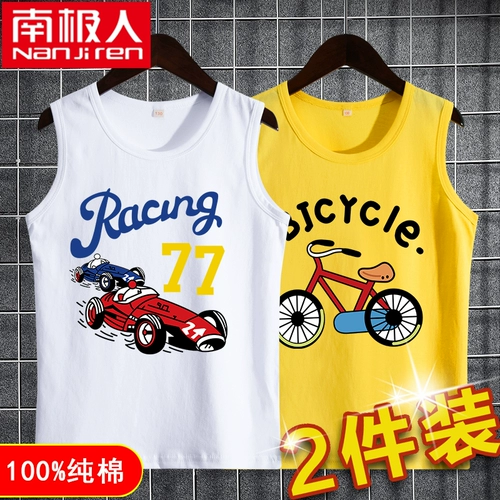 Летняя тонкая хлопковая майка топ для мальчиков без рукавов, футболка, спортивная детская летняя одежда, подходит для подростков, детская одежда