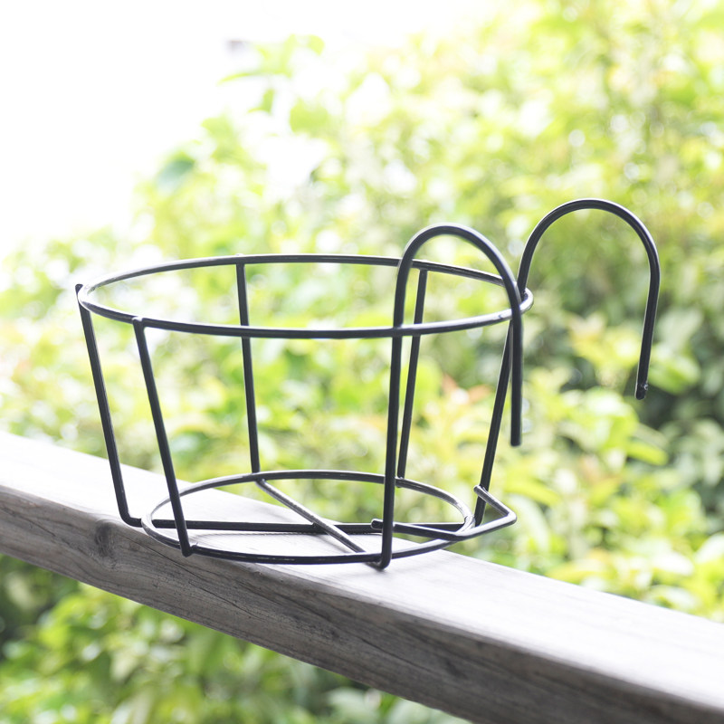 Buy Bold iron round hanger iron flower rack railing flower pot rack