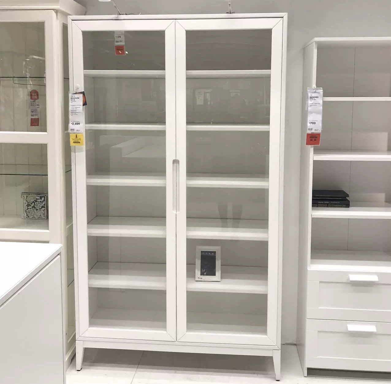 IKEA宜家国内代购瑞吉索玻璃门柜餐边柜展示柜书柜收纳整理柜71