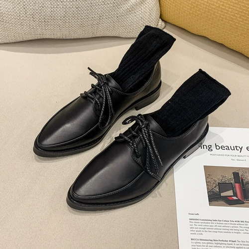 Обувь для кожаной обуви в английском стиле, рабочие туфли с заостренным носом, в британском стиле, 2023, осенняя, тренд сезона