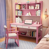 Розовый белый одиночный таблица+16#кресло 【Обучение Офис двойной использование】