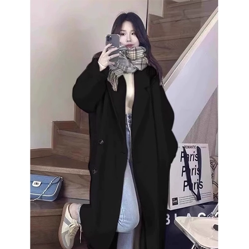 Демисезонный длинный пуховик, шерстяной вкладыш с пухом, шерстяное пальто, увеличенная толщина