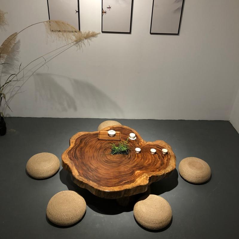 中国 天然木 花梨葡萄木 敷板 飾台 煎茶台 M 3562-